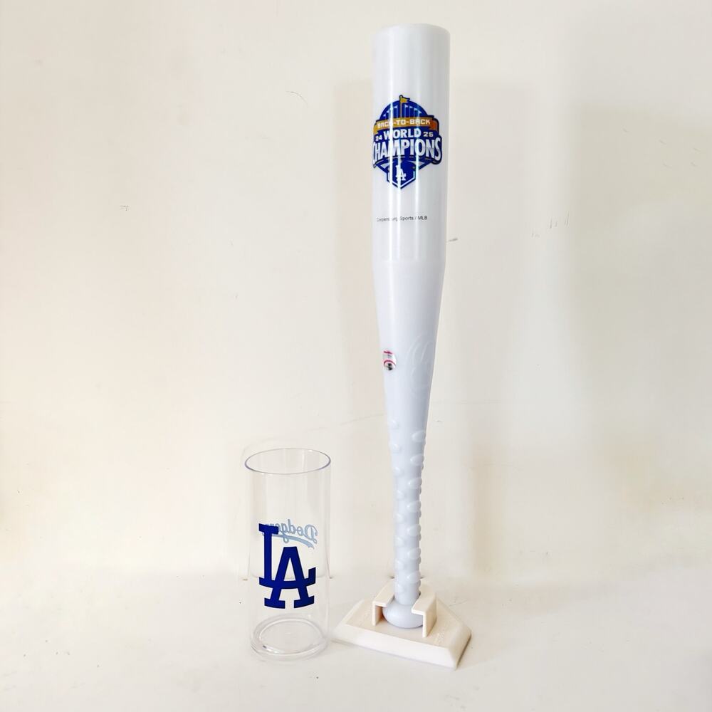 OFFICIAL Dodgers 24’-25’ World Champions Beverage Bat, Clear Acrylic Dodgers Cup